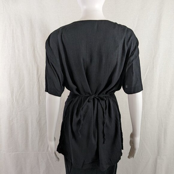 Vintage RJ Stevens Black Button Tunic Top - Picture 3 of 5